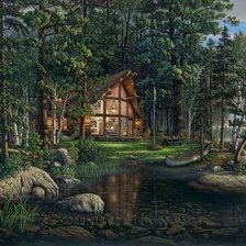 Схема вышивки «на озере»