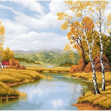 Схема вышивки «осень в долине»