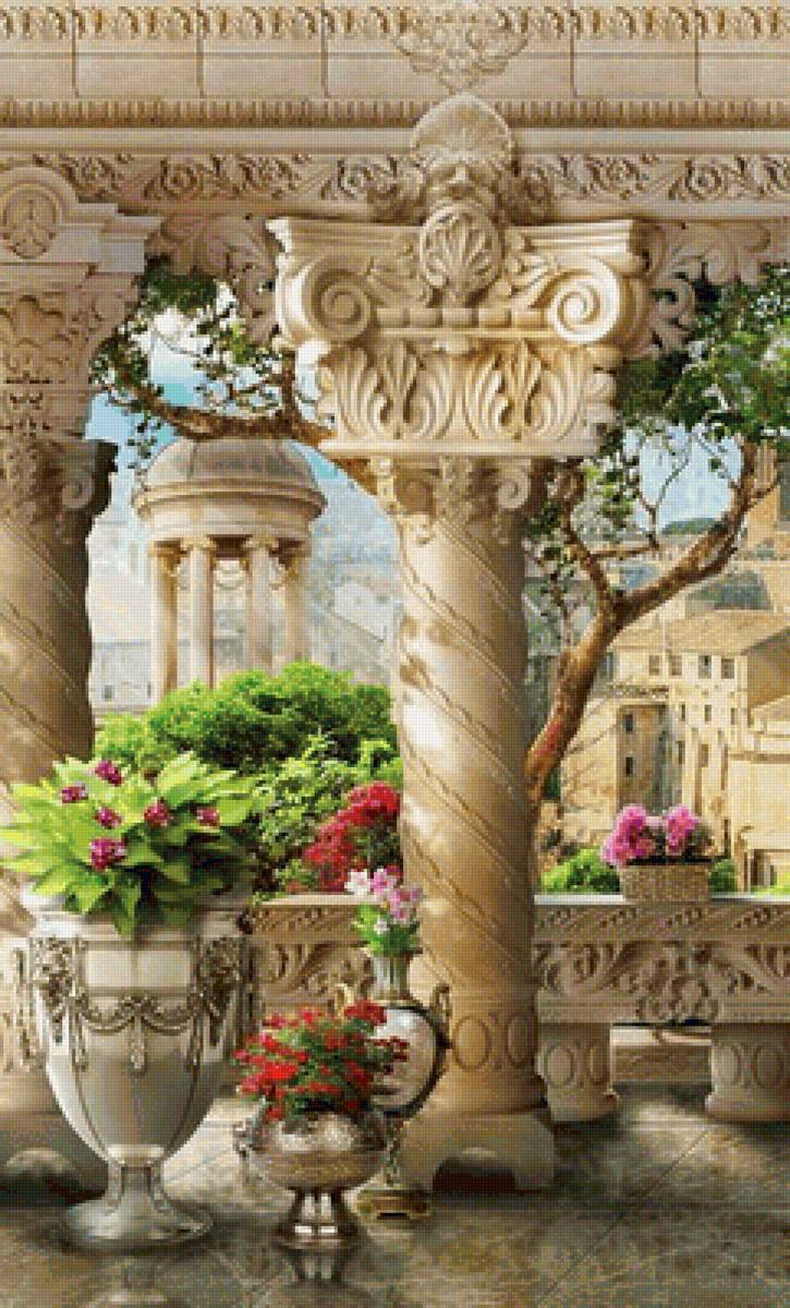 древние развалины. схема№1 - растения, развалины, город - предпросмотр