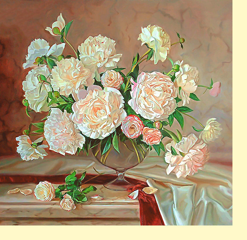 Серия "Букет". Пионы - пионы, цветы, букет, флора - оригинал