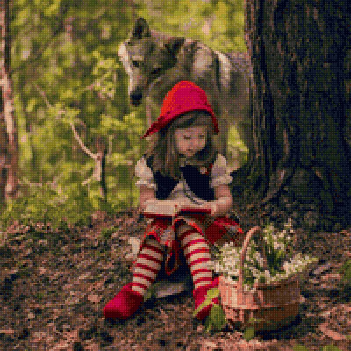 Красная шапочка - девочка, сказка, волк, красная шапочка - предпросмотр