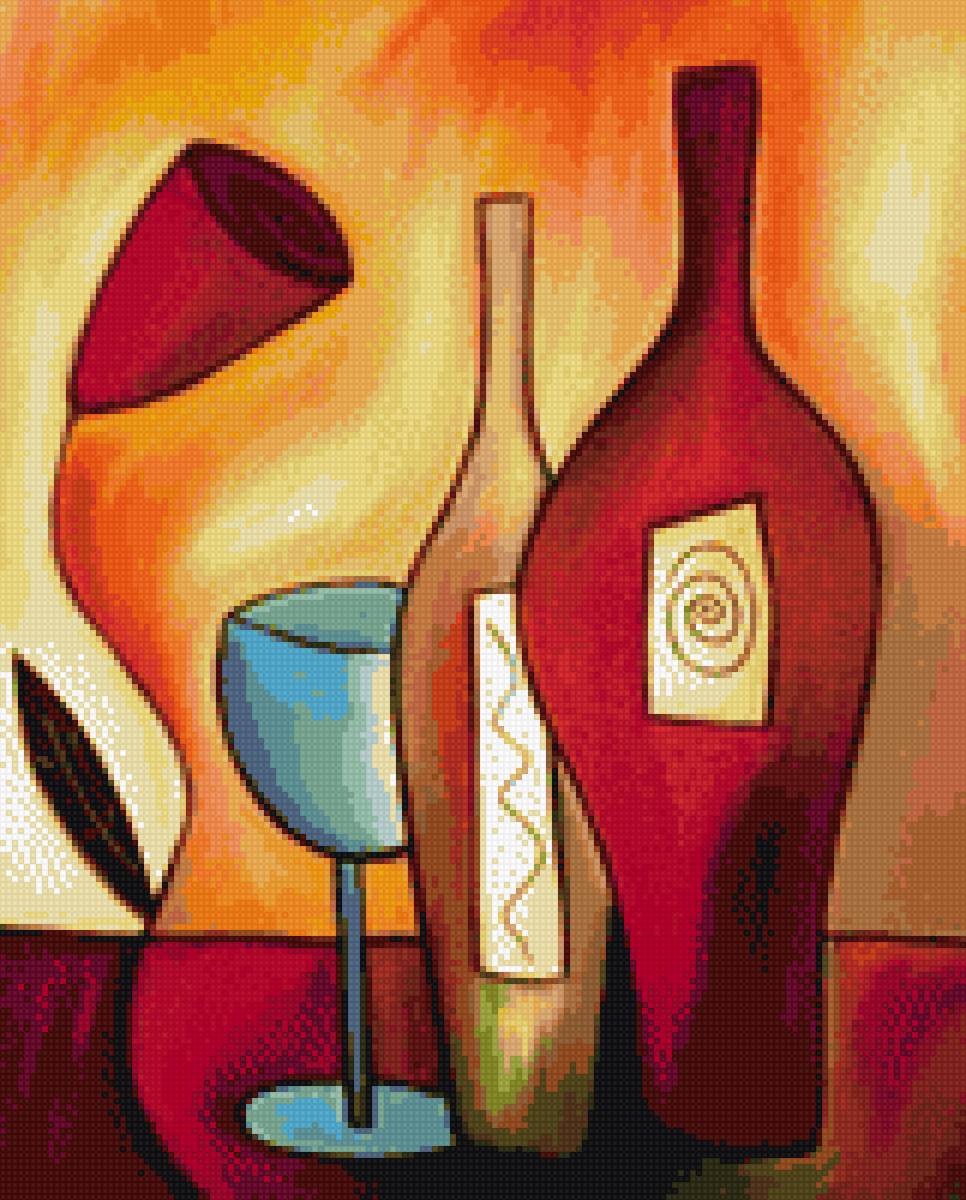 Абстракция - цветое, абстракция, бокал - предпросмотр