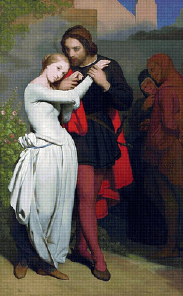 Фауст и Маргарита в саду - любовь, пара, картины, средневековье - предпросмотр