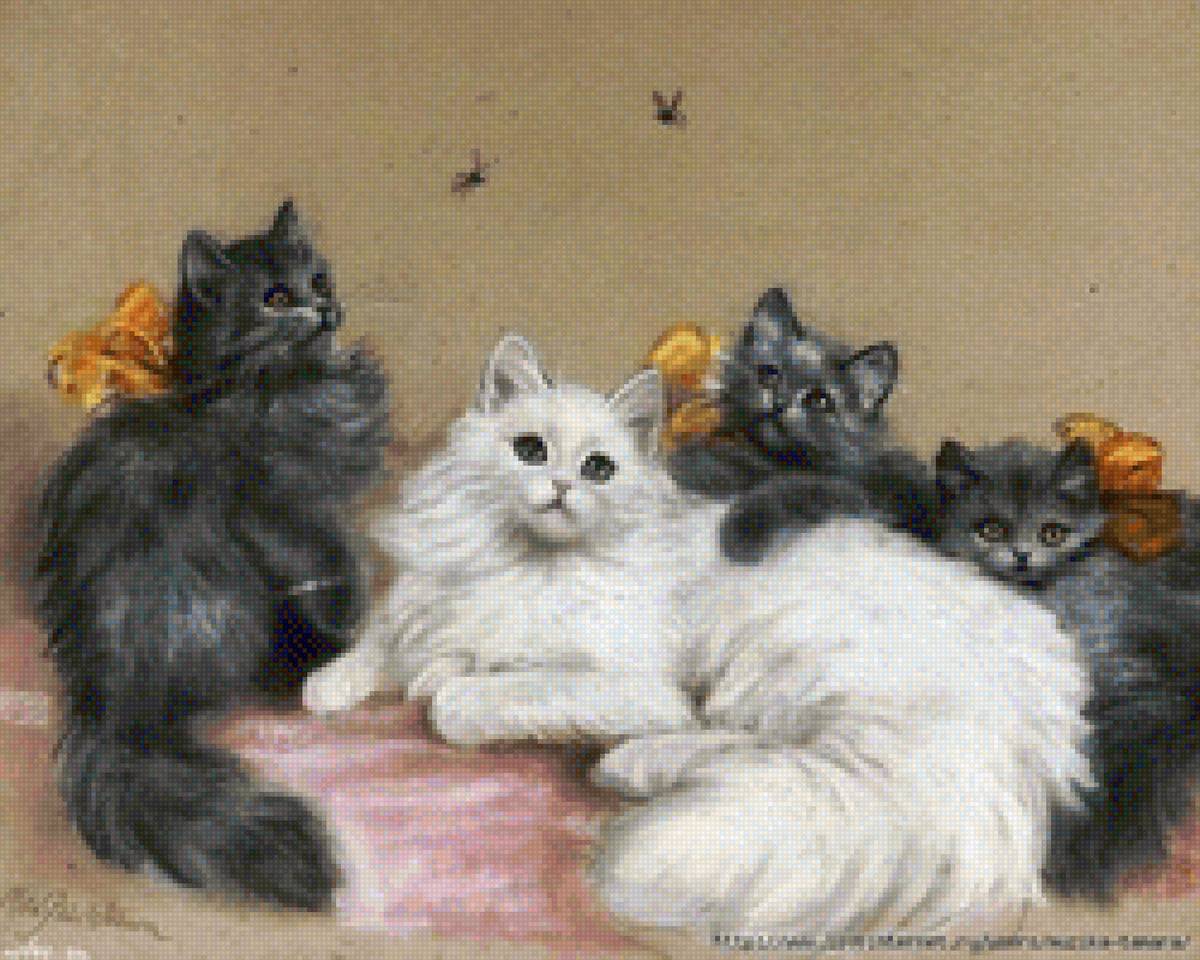 Кошка с котятами - предпросмотр