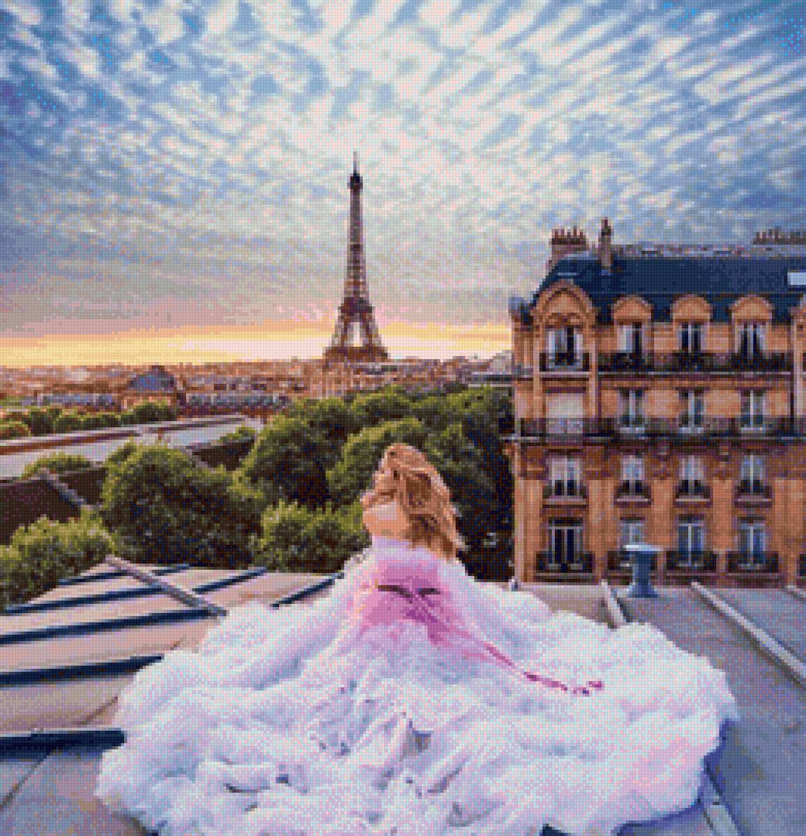 Девушка в Париже - платье, париж, девушка - предпросмотр