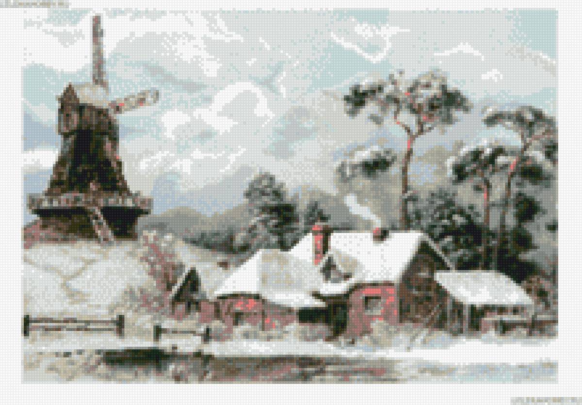 зимняя мельница2 - мельница - предпросмотр