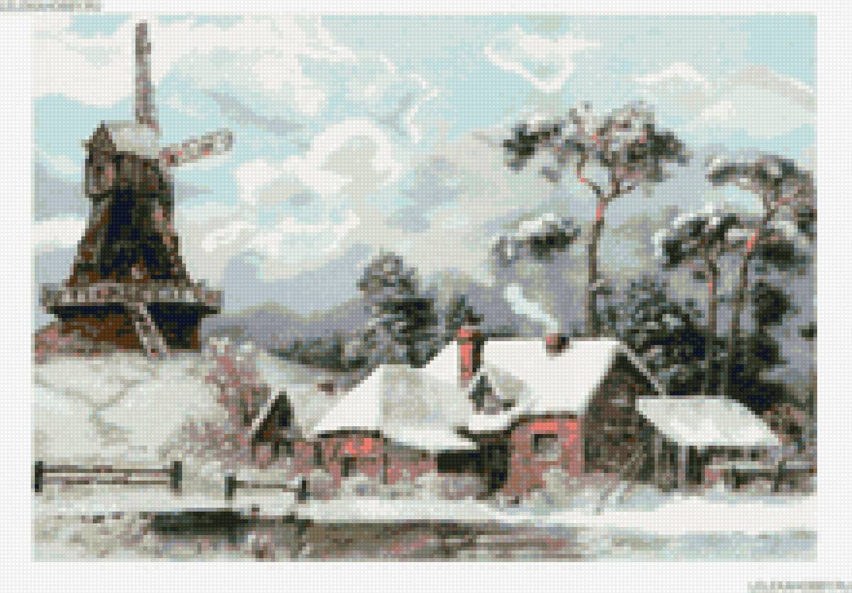 зимняя мельница3 - мельница - предпросмотр