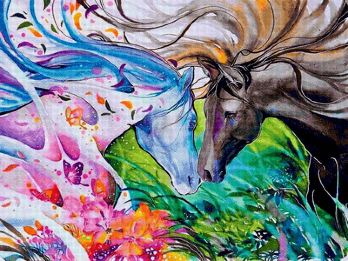 Cavalos. - animais.pintura. - предпросмотр