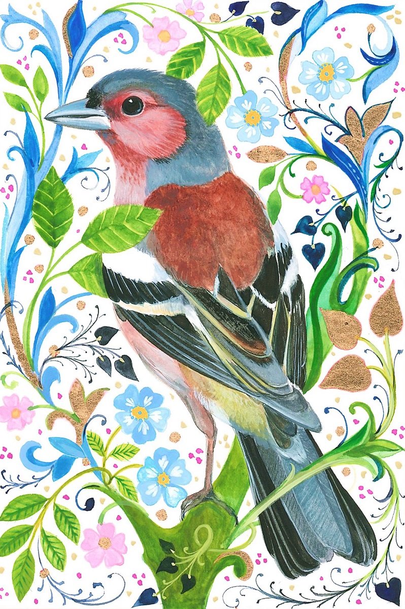 Pássaro. - pássaro, pintura. - оригинал