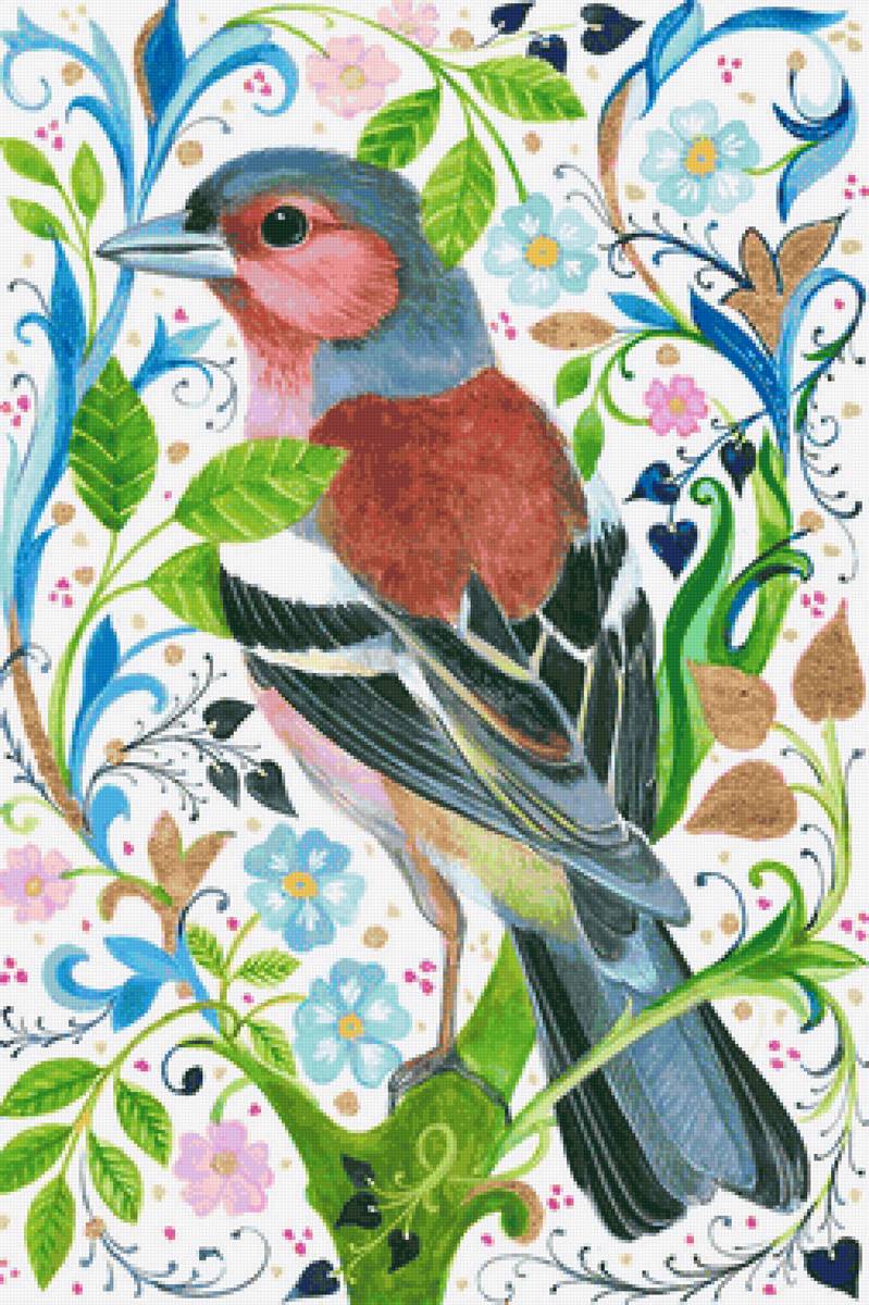 Pássaro. - pássaro, pintura. - предпросмотр