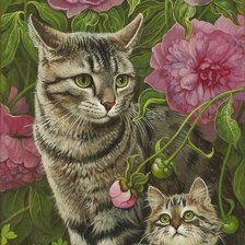 Схема вышивки «Gatos.»