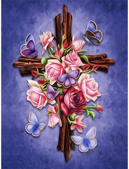 cruz con flores - flores - оригинал