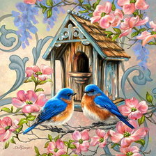 Схема вышивки «pajaritos»