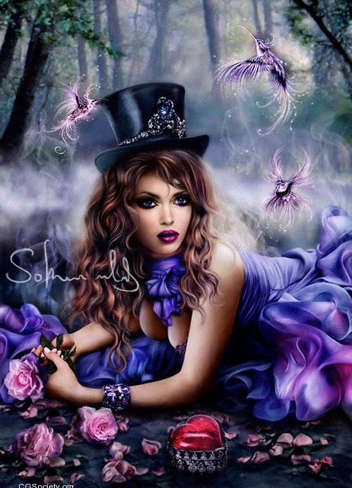 Женщина в шляпе - фэнтези, романтика - оригинал