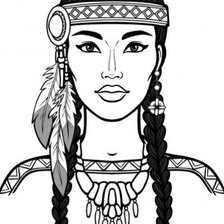 Оригинал схемы вышивки «Girl indian» (№2347392)
