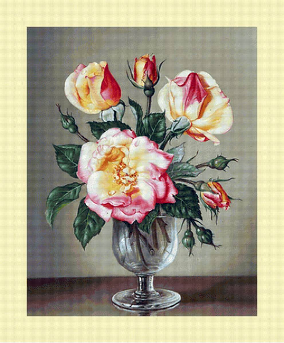 Розы в бокале - предпросмотр