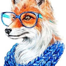 Схема вышивки «Лисичка в очках»