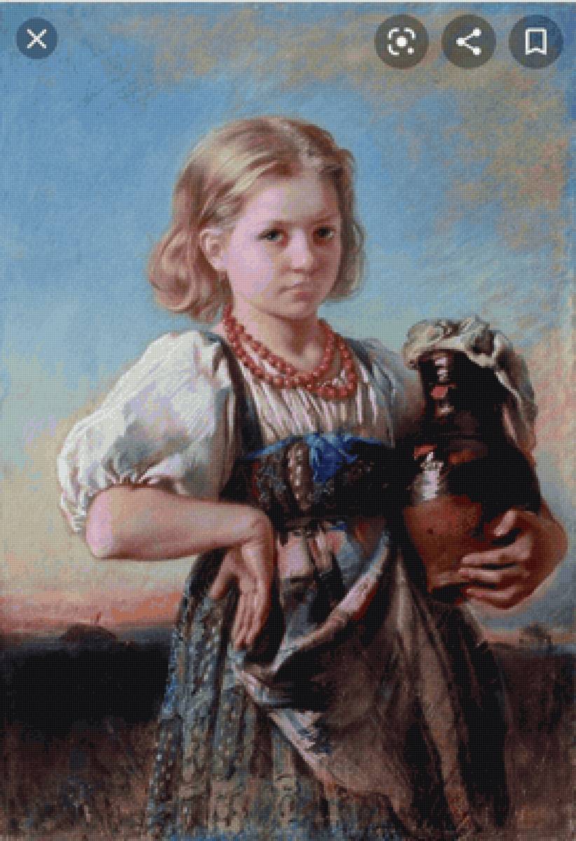 Девочка с кувшином - портрет, девушка - предпросмотр