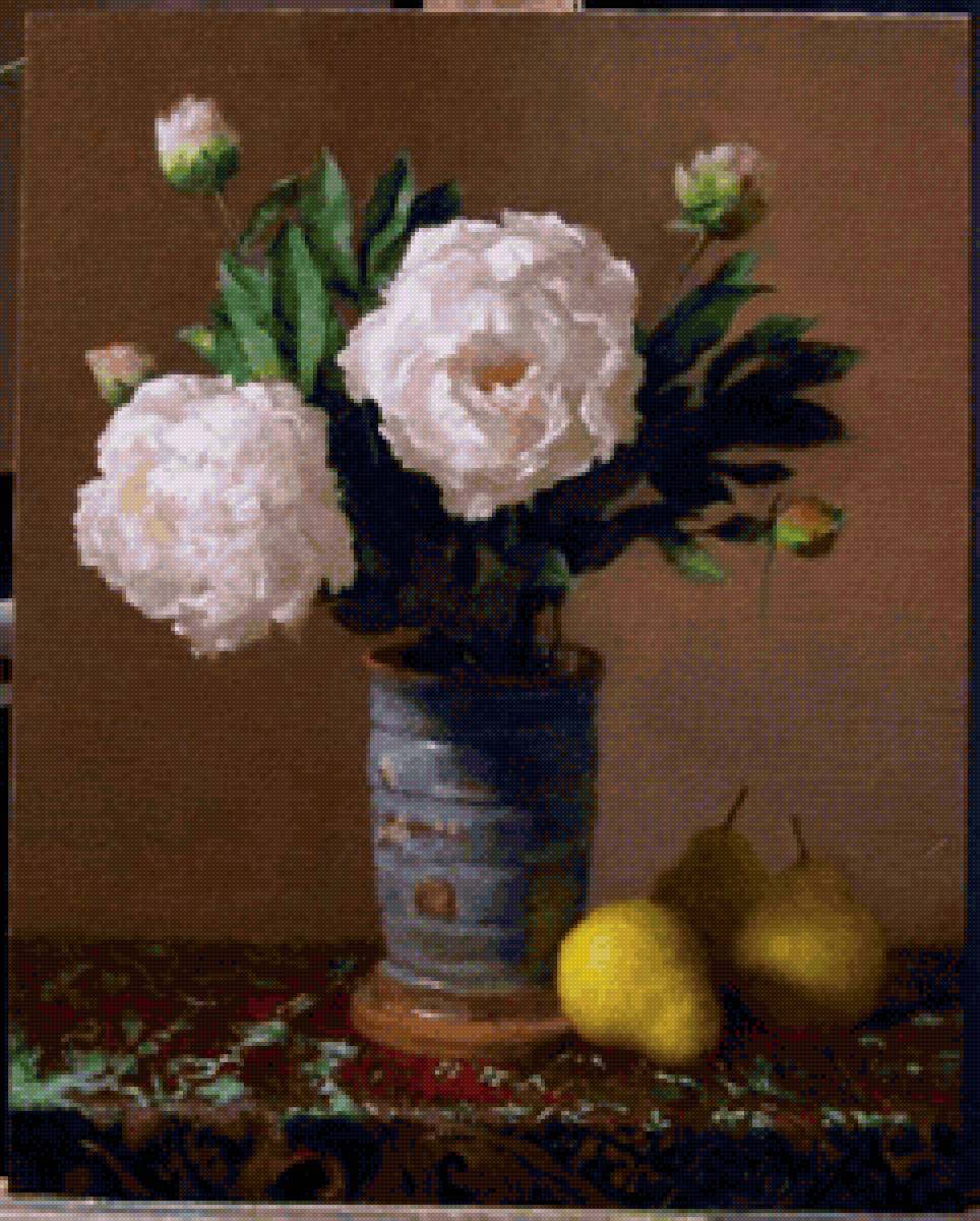 Пионы и Груши 5 - натюрморт - предпросмотр