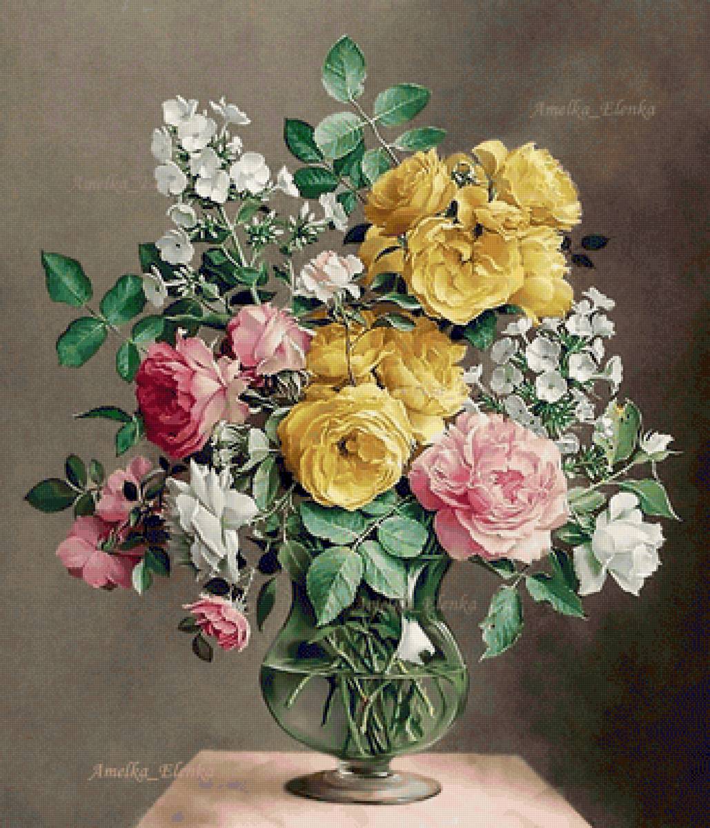 floral - jarron, flores - предпросмотр