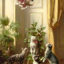 Схема вышивки «кошачья забава»