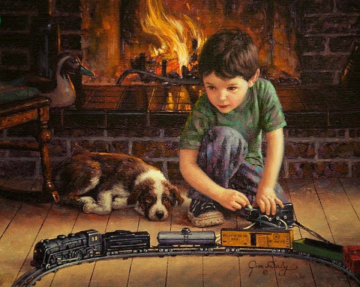 El tren de juguete - niño - оригинал