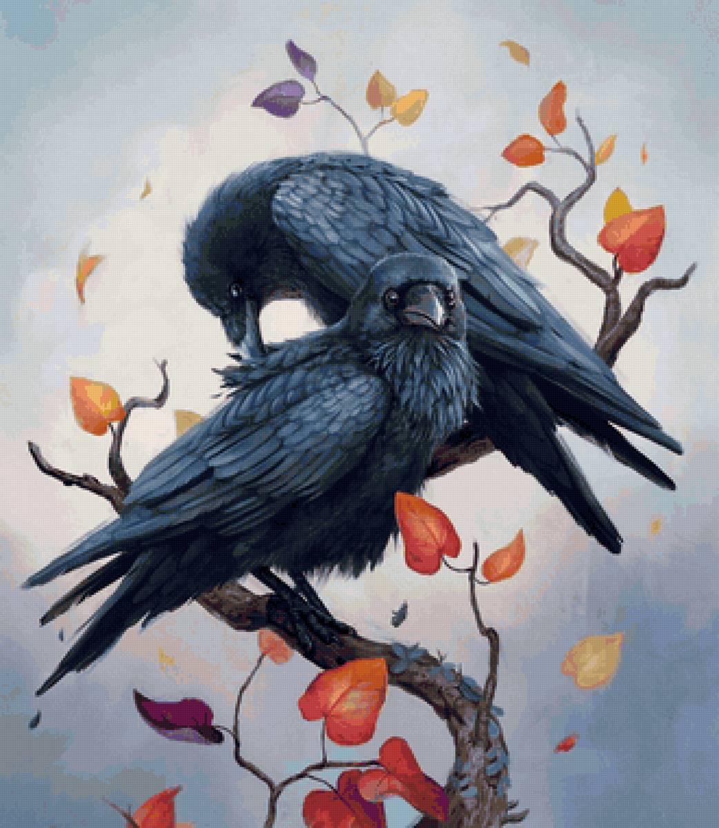 Corvos. - pássaro. - предпросмотр