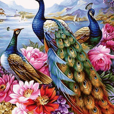 Схема вышивки «pauni»