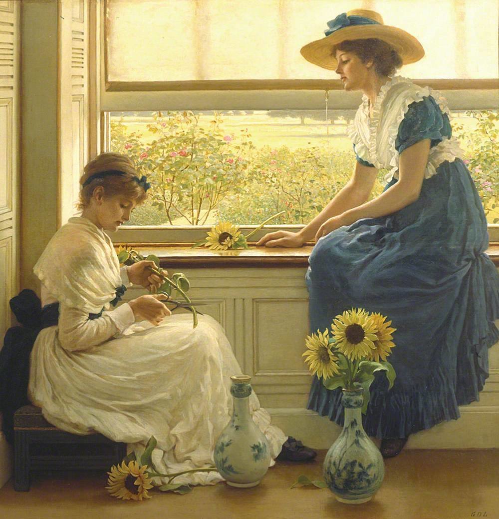 №2353794 - sun and moon flowers by george dunlop leslie (1835-1921) - оригинал
