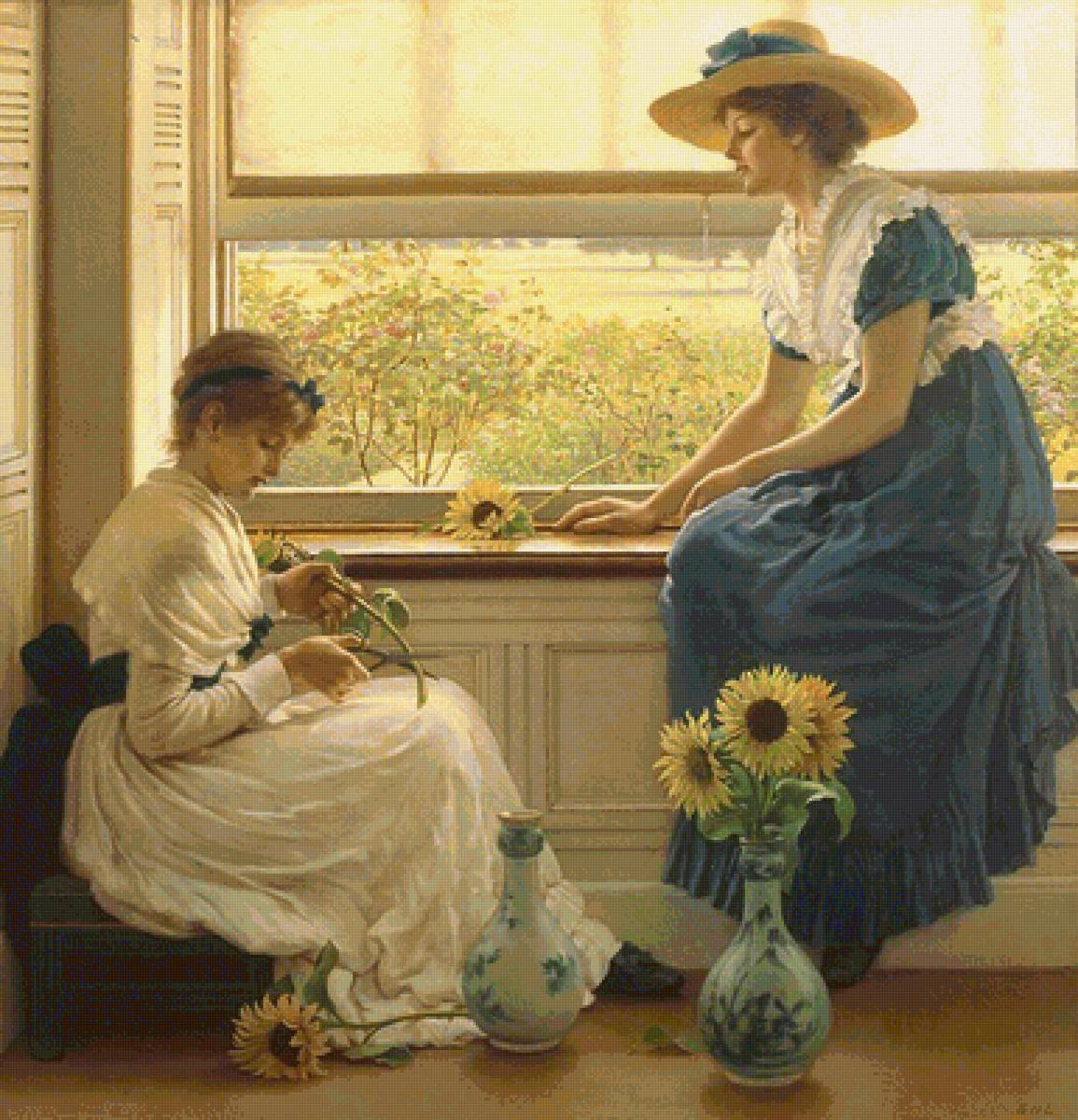 №2353794 - sun and moon flowers by george dunlop leslie (1835-1921) - предпросмотр