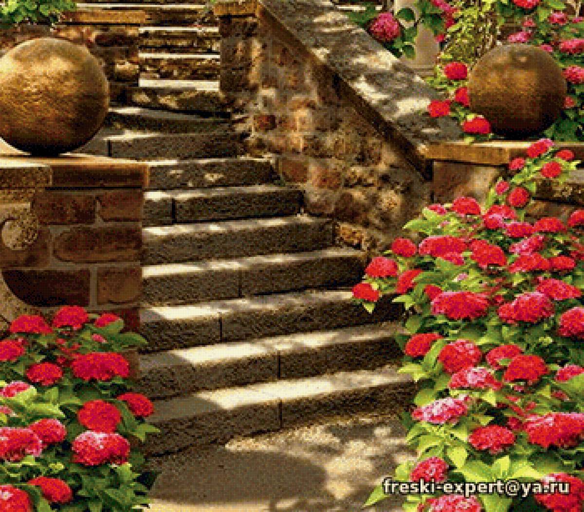 Лето схема №4 продолжение - цветы, беседка, море - предпросмотр