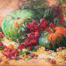 Схема вышивки «осенние тыквы»