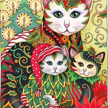 Схема вышивки «Gata com gatinhos.»