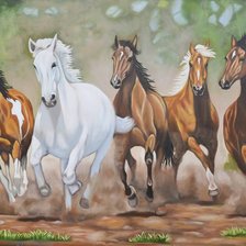 Схема вышивки «Табун»