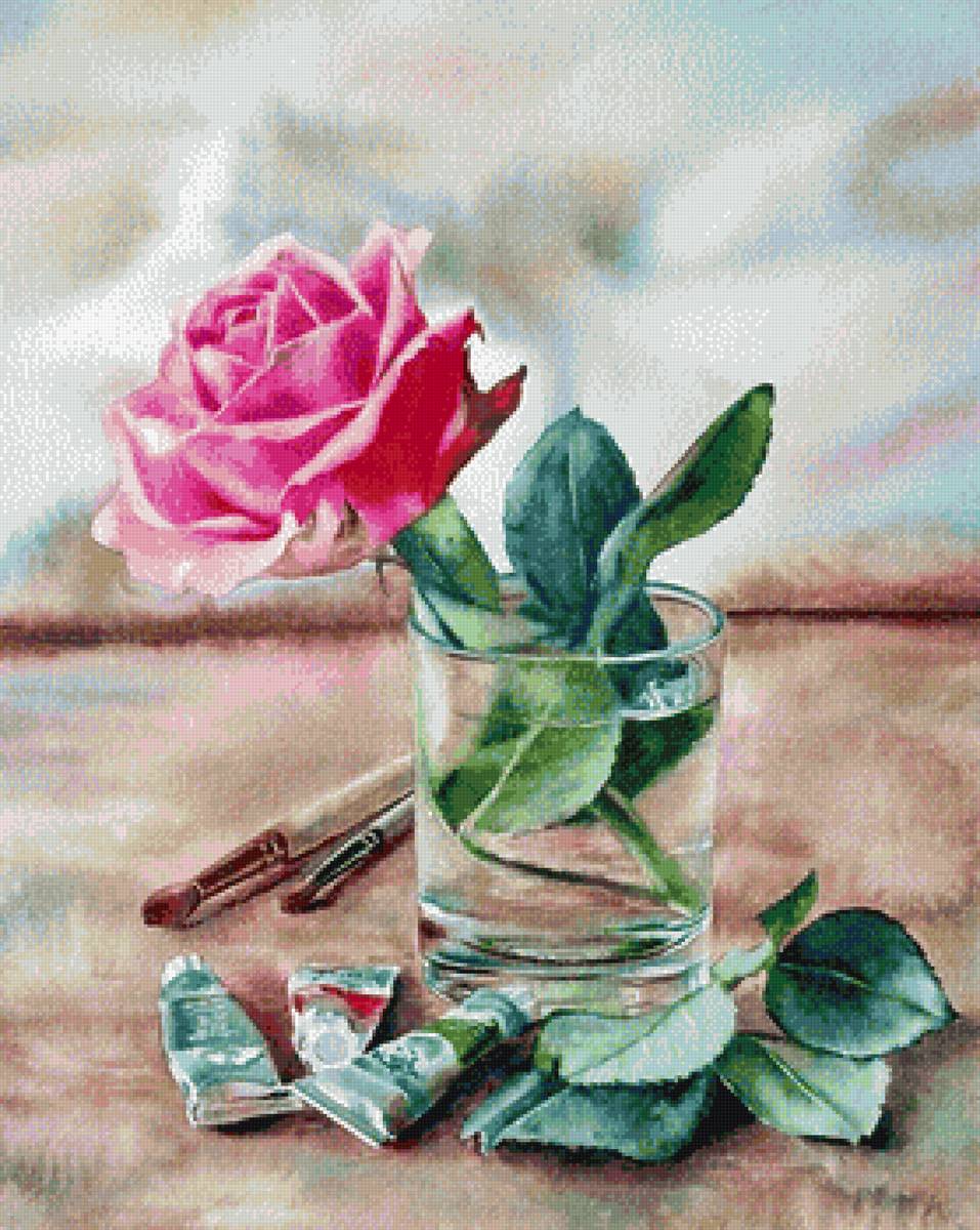 розы - пнк, акварель, розы - предпросмотр