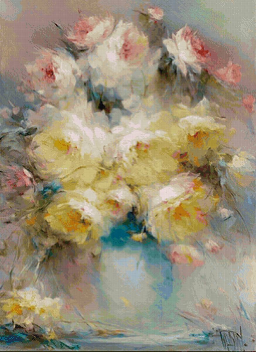 цветы - пнк, цветы, акварель - предпросмотр