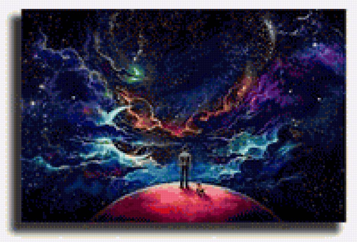 Космос - планета, небо, человек, космос - предпросмотр