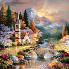 Схема вышивки «ДЖЕЙМС ЛИ. ВЕЧЕР В ДЕРЕВНЕ»