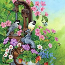 Оригинал схемы вышивки «Птицы и цветы» (№2358754)