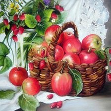 Оригинал схемы вышивки «Натюрморт с яблоками» (№2359452)