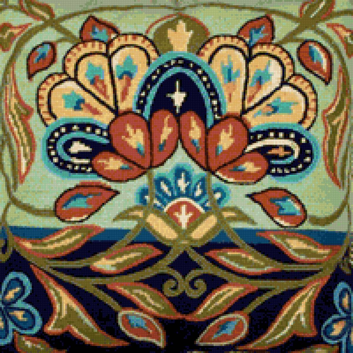 Чехол на подушку - чехол, цветы восточные - предпросмотр