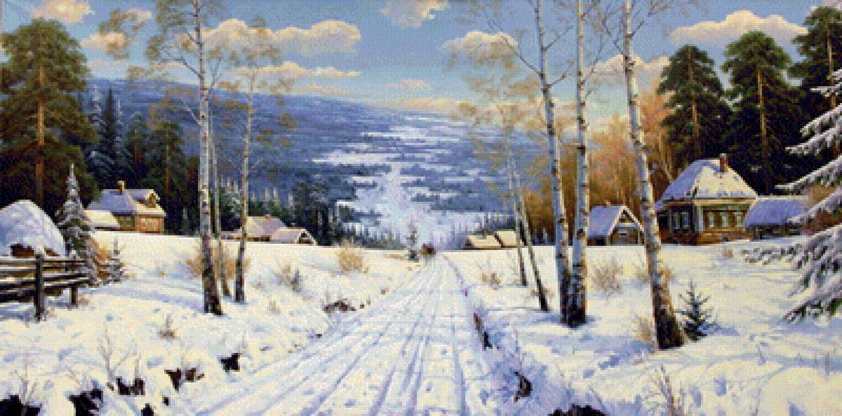 зимняя дорога - пейзажи - предпросмотр