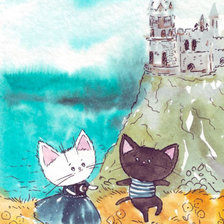 gatitos y castillo
