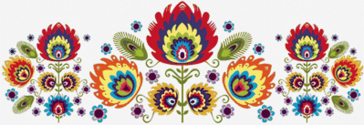 Польский орнамент 6 - орнамент, народный, цветочный, польша, лович - предпросмотр