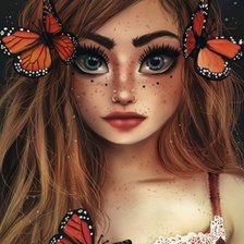 Схема вышивки «Девушка»