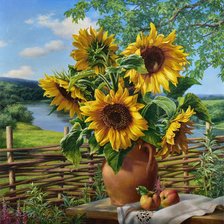 Схема вышивки «подсолнухи»