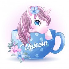 Схема вышивки «unicornio a la taceta»