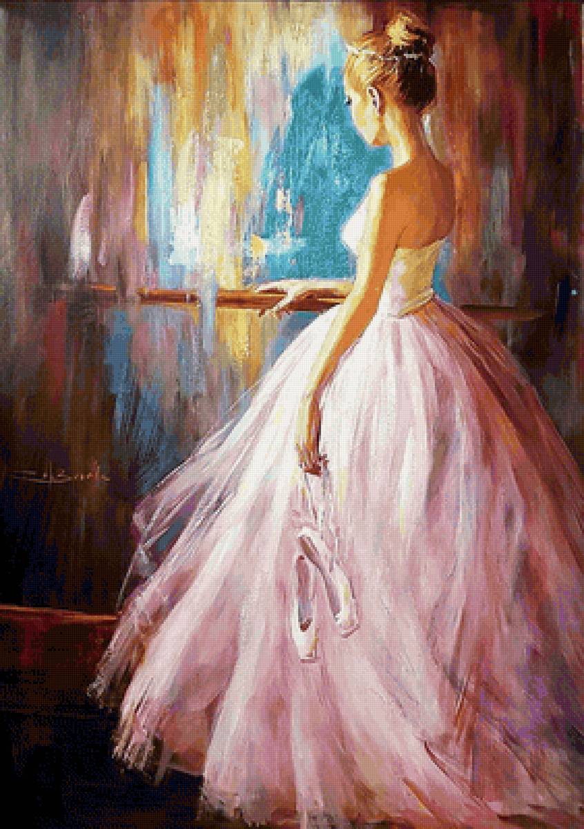 Балерина. Леонид Афремов - русские художники - предпросмотр