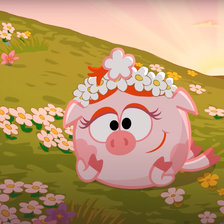 Схема вышивки «Нюша в венке»