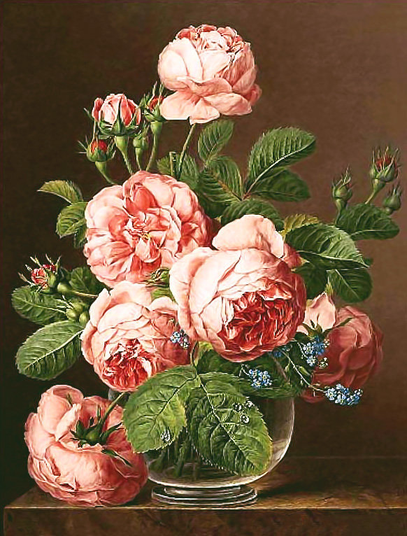 №2365818 - roses in a glass vase by jan frans van dael - оригинал